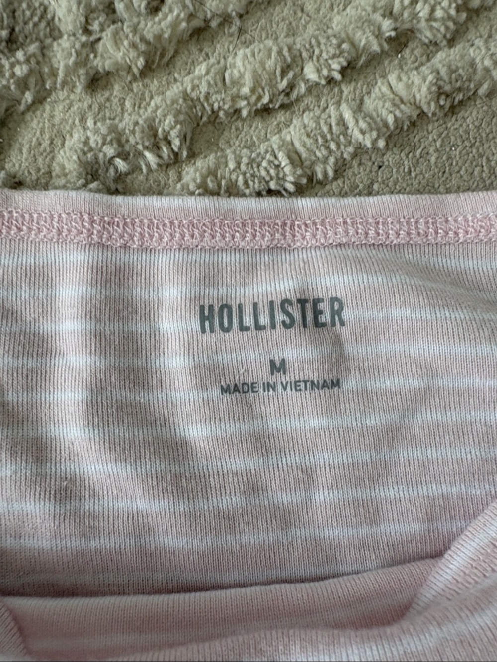 Hollister Pale Pink Striped Short Sleeve Tee - Picture 2 of 2